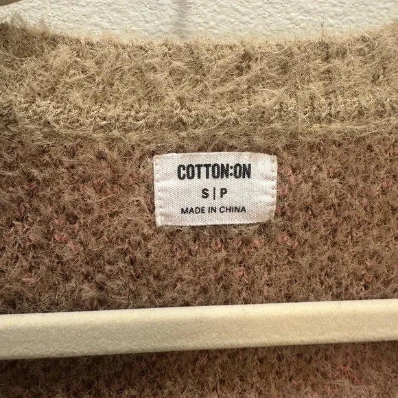 Cotton On Fuzzy Brown and Pink Sweater - Picture 3 of 4